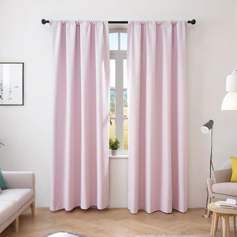 Full Blackout Finished Curtains Simple Solid Color Minimalist Style High Sense Versatile Bedroom Living Room Curtains