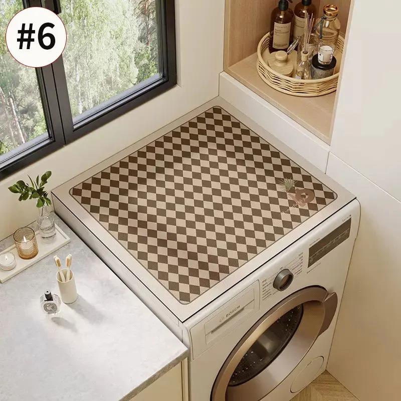 Washing Machine Dust Pad Cover Waterproof Oven Microwave Fridge Top Protector Mat Coffee Drain Pad Table Placemat Kitchen Rubber