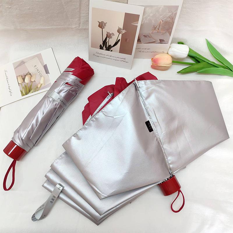 Tianti 336T Silver Coated Three-Fold Sun & Rain Umbrella with UV Protection - Custom Logo Option