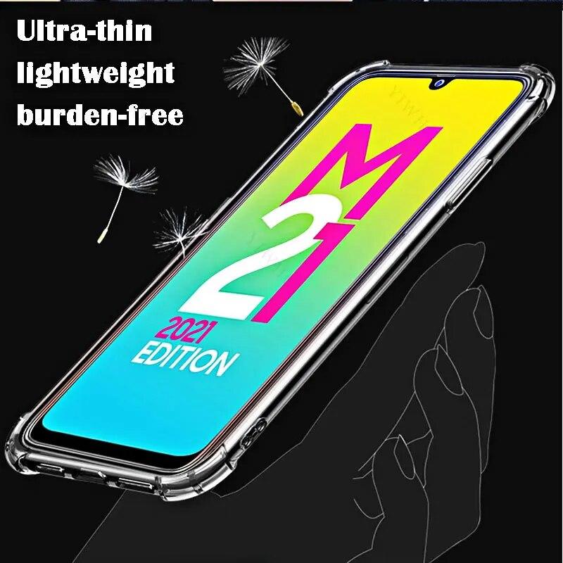 Soft Silicone Shockproof Case for Samsung Galaxy M21 2021 HD Transparent for Sumsung M 21 2021 6.4" SM-M215G Covers Shell Safety