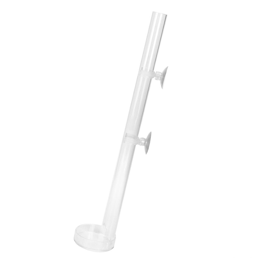 Acrylic Transparent Durable Aquarium Fish Shrimp Feeder Fish Tank Feeding Tube with Tray