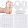 60 Pack Soft Felt Callus Pads, Oval Corn Protectors - White