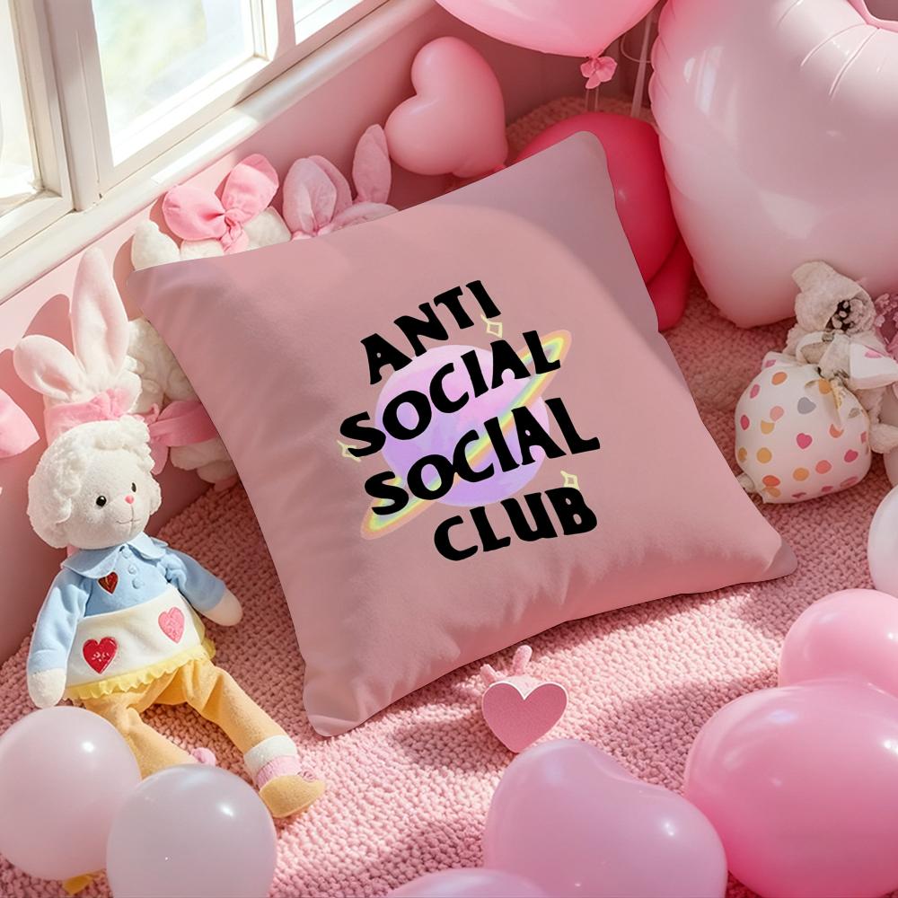 ANTI SOCIAL SOCIAL CLUB Cushion Cover Pattern Printed Pillowcase for Living Room Sofa Cushion Cover & Bedroom Decor