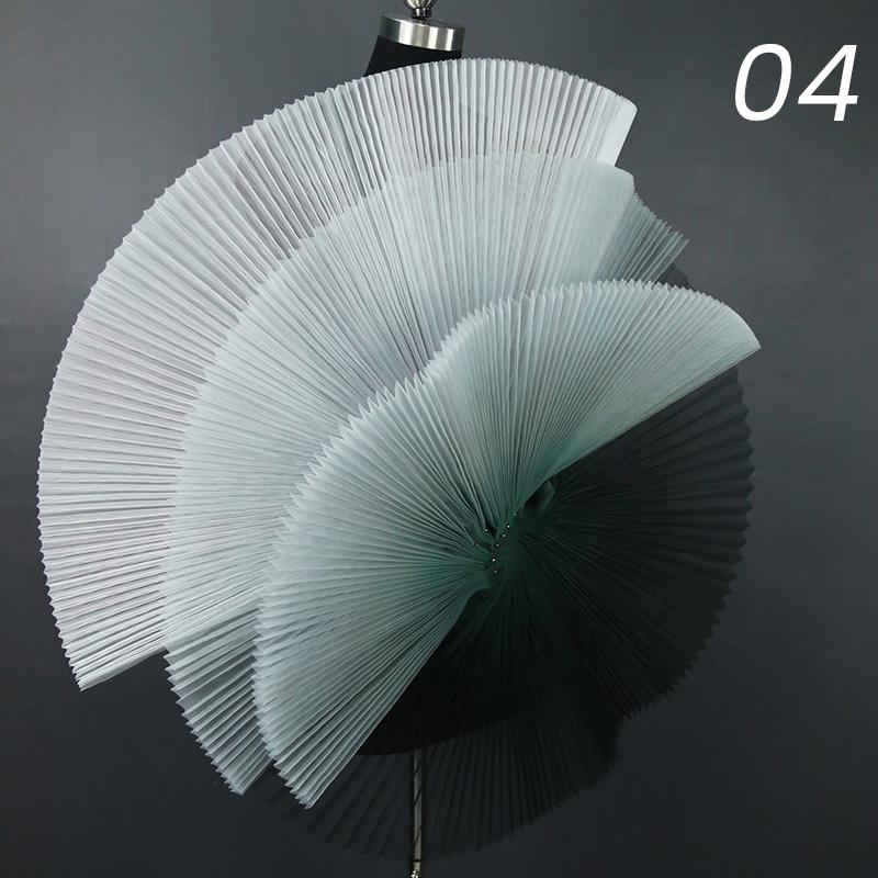 Stiff Accordion Pleated Mesh Tulle Fabric Gradient Pleated Designer Fabric For DIY Sewing Bubble Skirts Fashion Dress Background