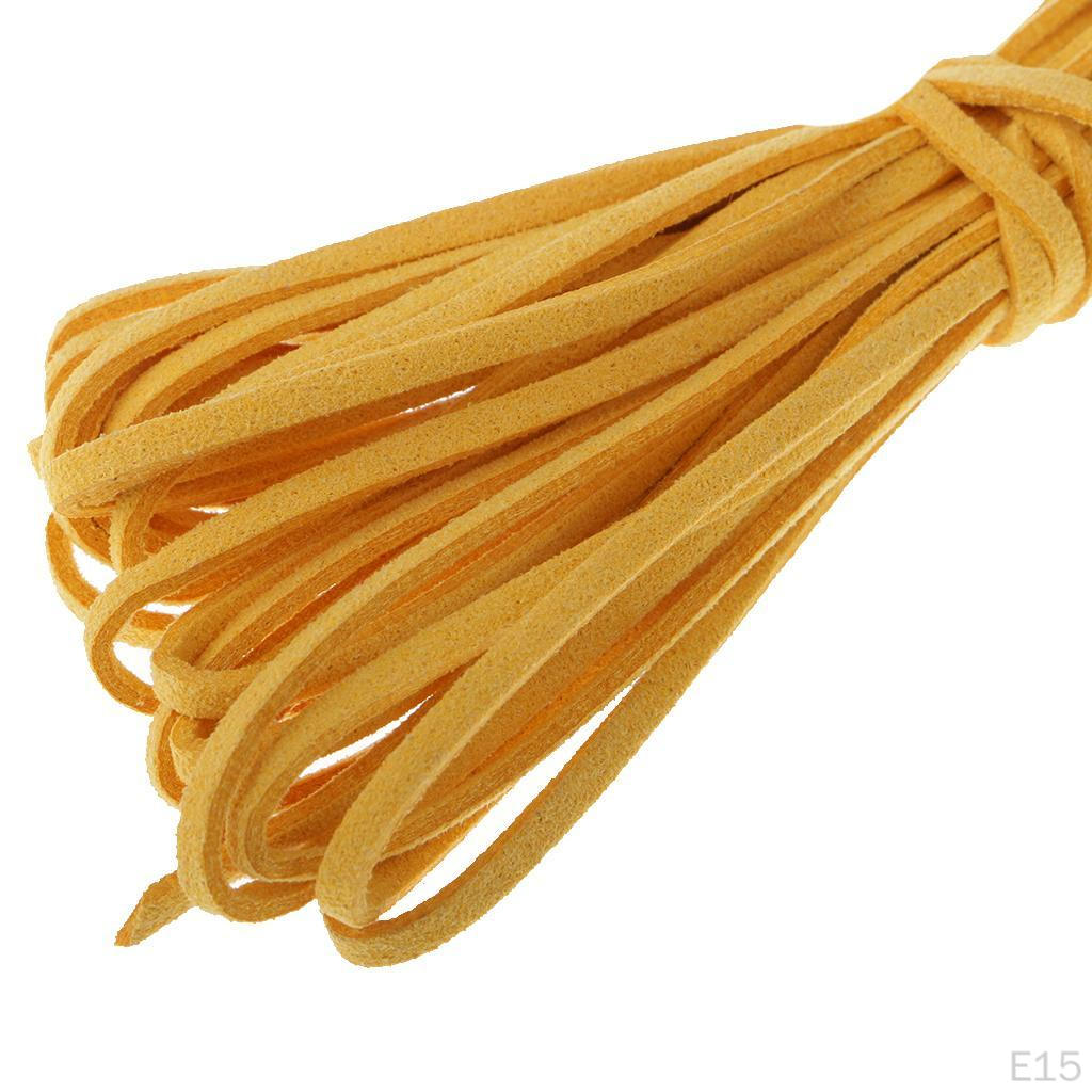 2 Pcs 2mm Flat Leather Beads Thread Suede Cord String for DIY Jewelry Crafts