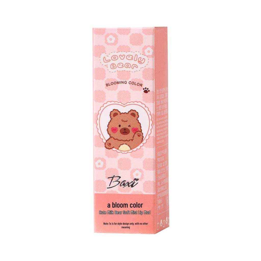 Baxi Cute Milky Bear Matte Lip Mud - Non-Transfer, Vibrant & Everyday Wear Lip Glaze