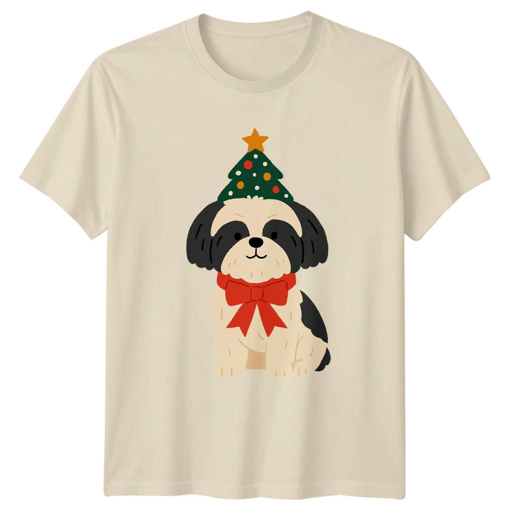 Shih Tzu Dog Christmas Holidays Unisexs TShirt Unisexs Tee Graphic Unisex Top