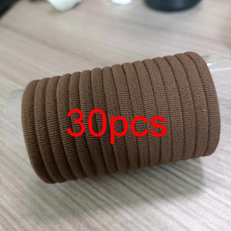 30 Pcs/Lot High Elastic Hair Rubber Bands For Women Black Hair Ties Girls 4cm Hair Rope White Hairbands Ponytail Holder Headband