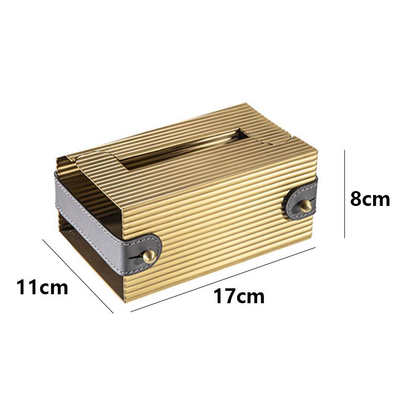 

Luxury Tissue Box Stainless Steel Leather Boxes Modern Living Room Tissue Box Bathroom Storage Accessories Boxes Elegant Art