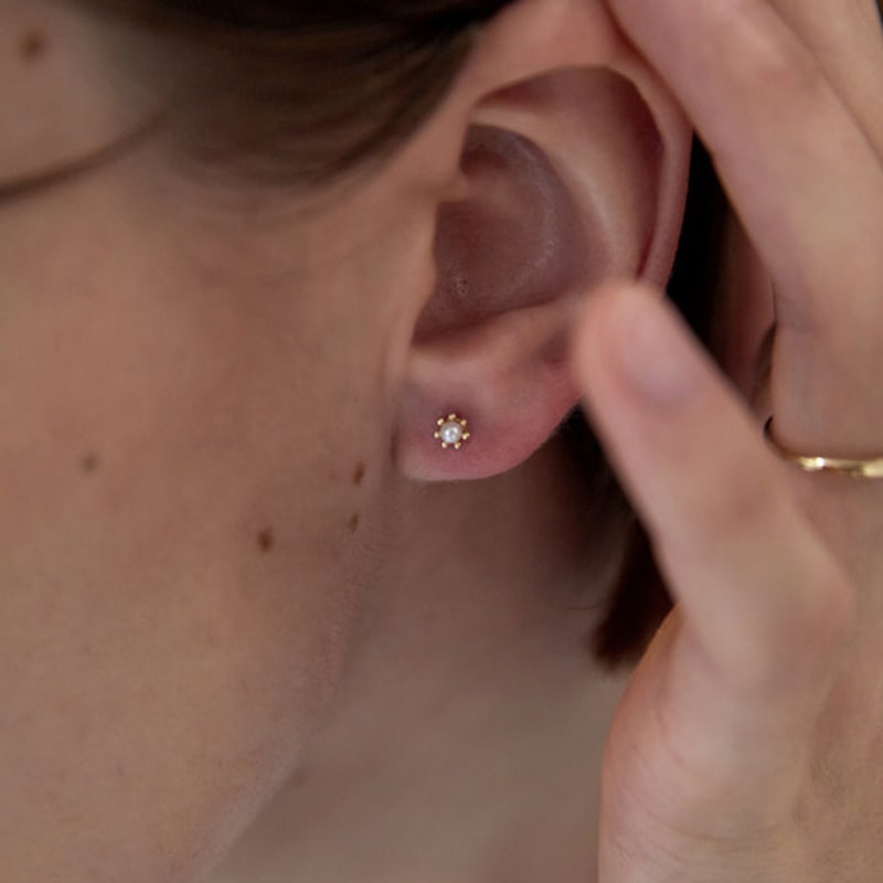 MARQUEMENT 10k 14k Mini Pearl Stud Earrings