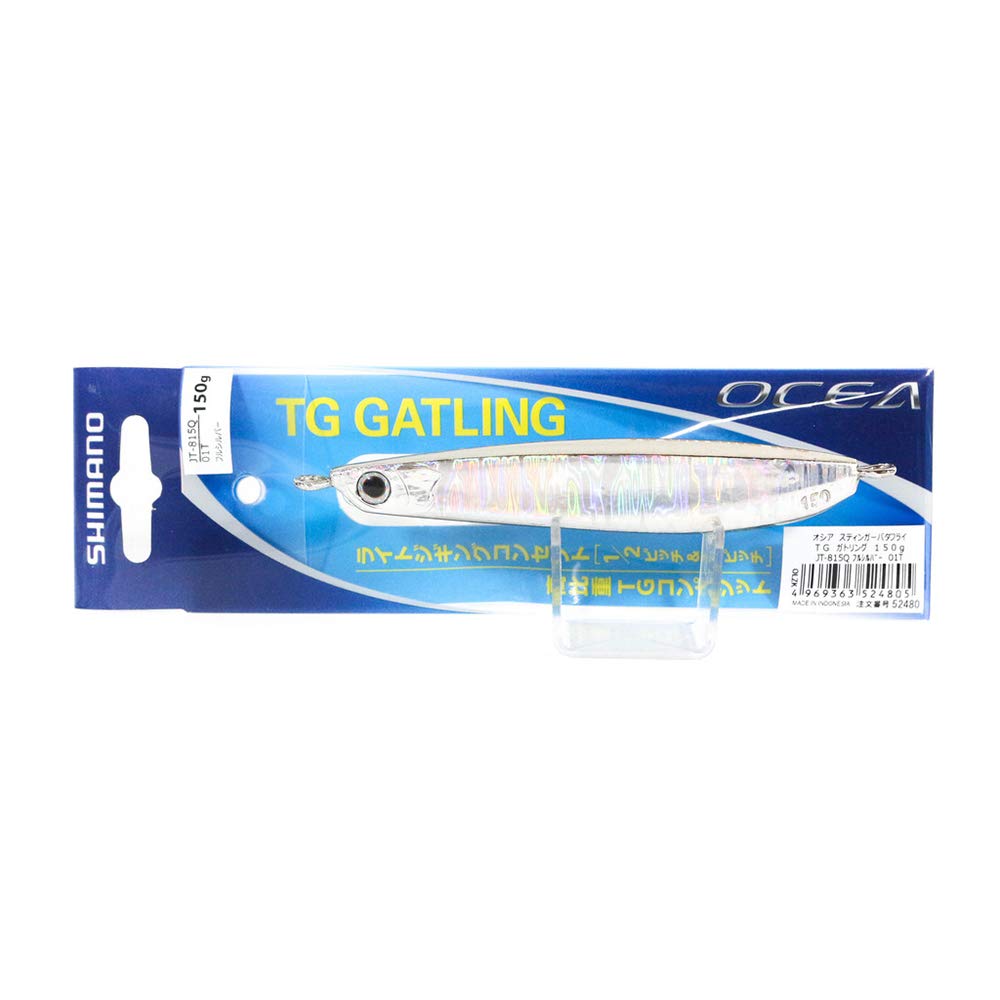 Shimano Ocea Stinger Butterfly TG Gatling Metal Full 01T Jig, 100mm, 150g, Silver, JT-815Q