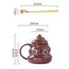 Creative Prank Ceramic Mugs,Personalized Coffee Cup with Spoon for Birthday Gifts,480ml Funny Poop Water Cup for Christmas Gift