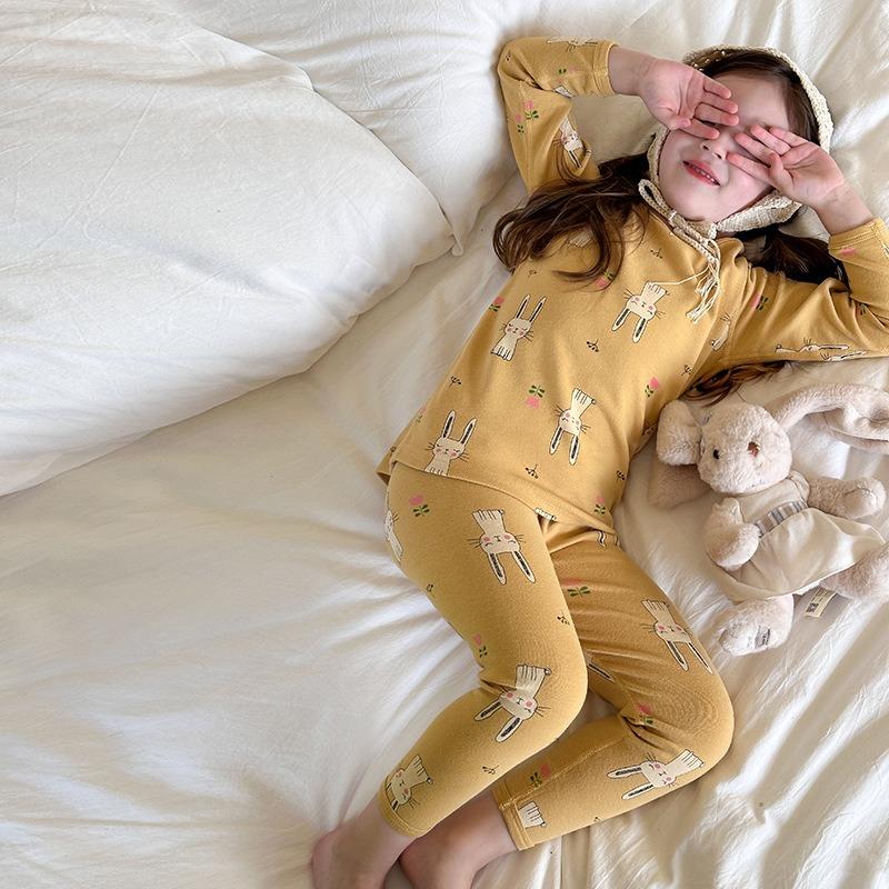 Cartoon Printed Cotton Kids Pajama Homewear Unisex Boys Girls Casual Loungewear
