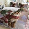 Christmas Cat Bedding Set Printed Duvet Cover Set Soft Single Twin Size Home Decor Duvet Cover Set Cute Birthday Gift For Girls