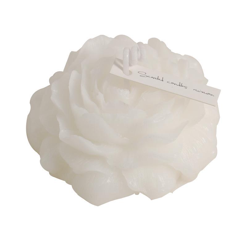 Peony Scented Candle – Handmade Valentine's Day Creative Ornament with Simulated Flower Bouquet