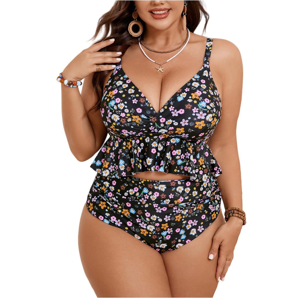 Women's Two-Piece Bikini Set Plus Size Split Swimsuit