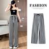 Women's Fashion Casual Colour Block Print High Waist Trousers Pants & Capris