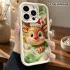 Phone case: 2D flat design suitable for iPhone 18 17 16 15 14 13 Pro protective case, red-nosed little reindeer, perfect Christmas and Halloween holid