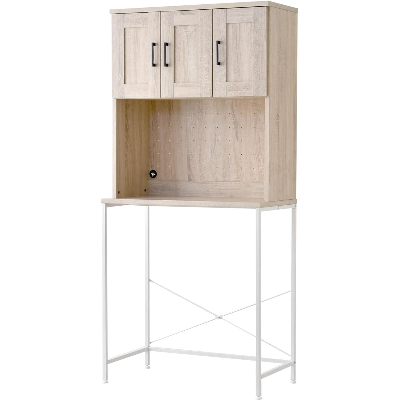 

YM World Trash Top Rack Range Board Kitchen Rack Oak x White 00-100082