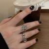 Y2K Style Crystal Pentagonal Star Ring for Women Romantic Moon Hollowed Out Star Personality Metal Finger Rings Fashion Jewelry