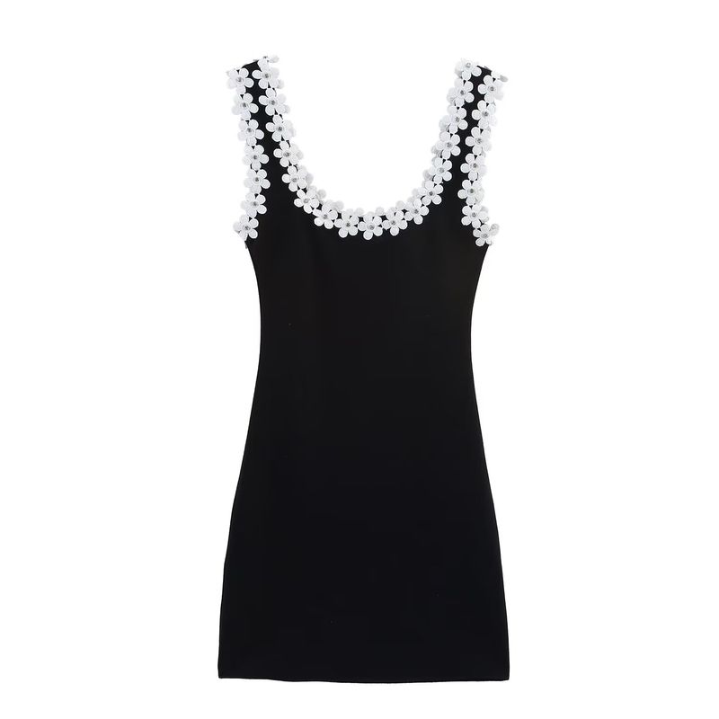 

Kaslead New Women clothes Western Style Fashion round Neck Sleeveless Short Dress 5584209 251 Black L