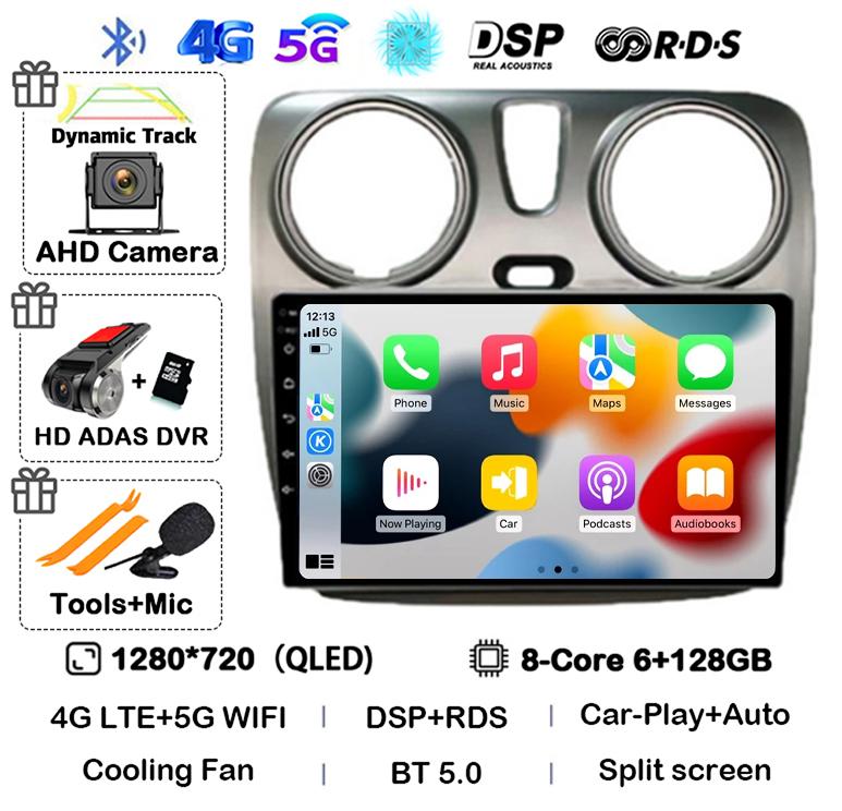 Android 14 Auto Carplay Car Radio For Renault Lodgy Dacia Dokker 2012 - 2020 Multimedia Video Player Navigation GPS 360 Camera