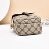 Double Zipper Mini Crossbody Bag for Women Vintage Small Monogram PU Leather Dual Zip Phone Pouch Adjustable Shoulder Strap