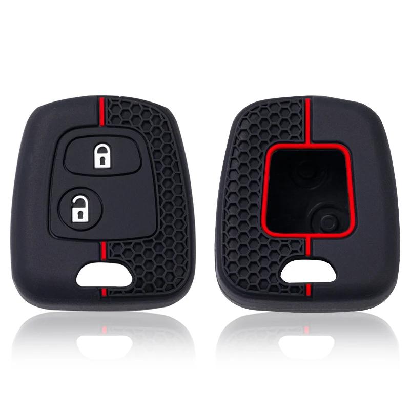 Silicone Car Key Cover Case 2 Button For Peugeot 106 107 206 207 307 Citroen C1 C2 C3 C4 Xsara Picasso For Toyota Aygo Protector