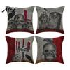 Halloween Ghost Cushion Cover Cover, Spooky Skull Throw Pillow 18x18 Holiday Party Inch Case for Living Room Sofa Couch Decor Theme Home
