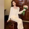 [Sugar Heart Sweet Dream] French ice silk pajamas, sweet princess style suit, spring and autumn loungewear can be worn outside