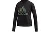 Loose Fit Casual Crew Neck Fleece Lined Pullover Sweatshirt Women's Black DZ8676