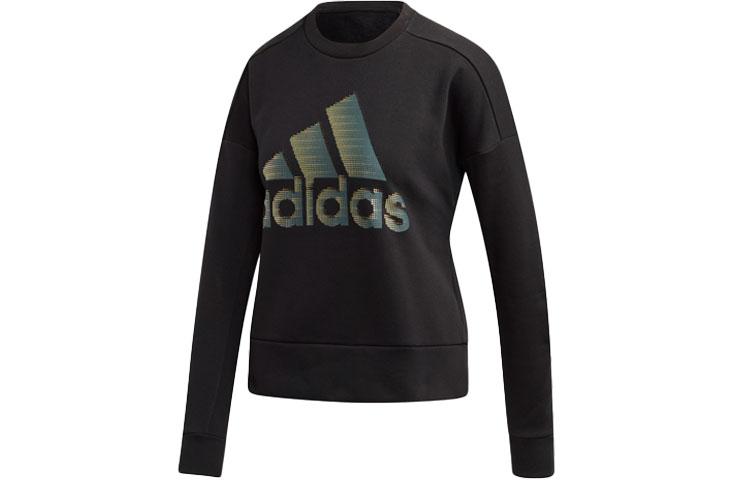 

Adidas Loose Fit Casual Crew Neck Fleece Lined Pullover Sweatshirt Women s Black DZ8676 L