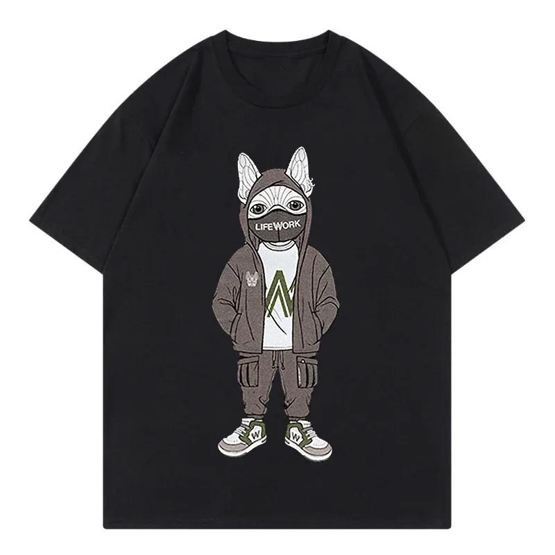 2025 New Hot Korea 2024 Summer New Trendy Brand Letter Logo Printing Round Neck Men's and Women's Same Casual Versatile T-shirt