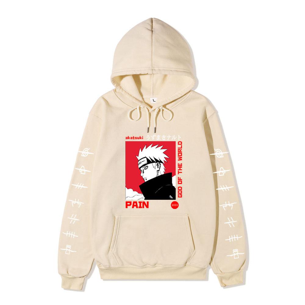 Harajuku Style GOD OF THE WORLD Akatsuki Anime Print Hoodie Men Women Loose Long Sleeve Hooded Pullover Casual Street Fashion Sweatshirt