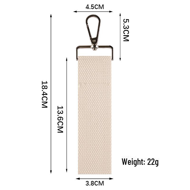 Personalized Pure Cotton Canvas Belt Keychain with Contrast Colors – Handmade INS Style