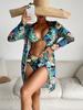 1011 new European and American multi-color printing fashionable and sexy bikini BIkini three-piece women's swimsuit