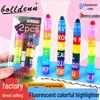 Solid Fluorescent Multi-color Graffiti Highlighter Pen Set - 12 Colors