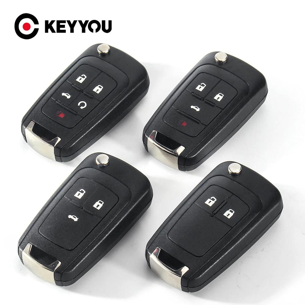 KEYYOU 2/3/4 Buttons Remote Car Flip Folding Key Shell Case For Opel Vauxhall Insignia Astra J Zafira C Mokka Replacement Cover