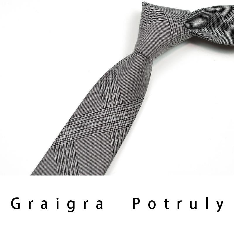 Thousand Birds Suit And Tie Men'S Coffee Grey 7.5Cm Casual Tie Vintage Work Plaid Women