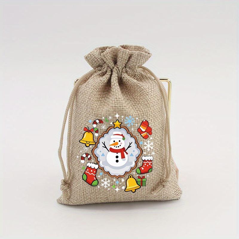 6pcs Festive Christmas Gift Bags - 6 Assorted Colors, Elastic Drawstring Closure, Ideal for Holiday Party Decorations
