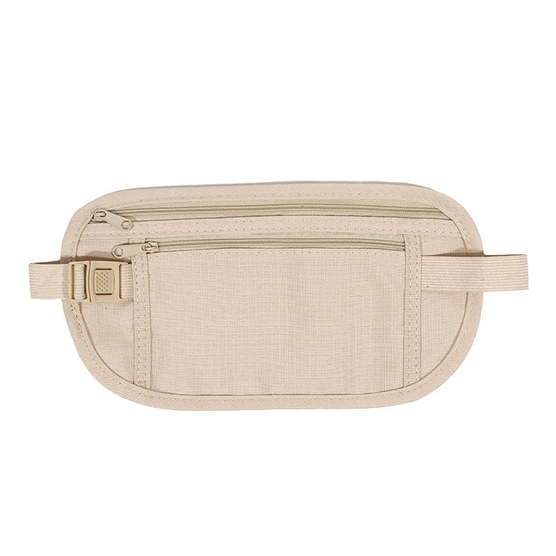 Belt Bag Hidden Security Wallet Black Zippered Waist Security Pouch Unisex Travel Waist Pouch Passport Money Bag