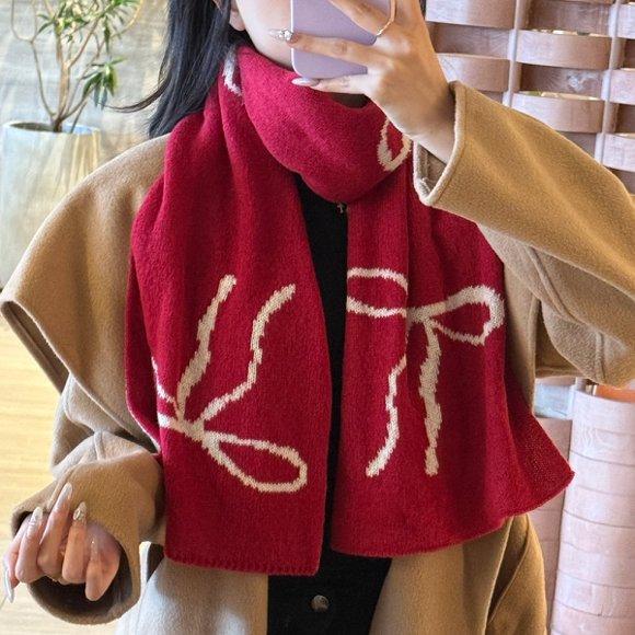Atmosphere Premium Maillard Winter Warm Scarf Fair Island Knitted Fashion Korean Version Couple Shawl Scarf