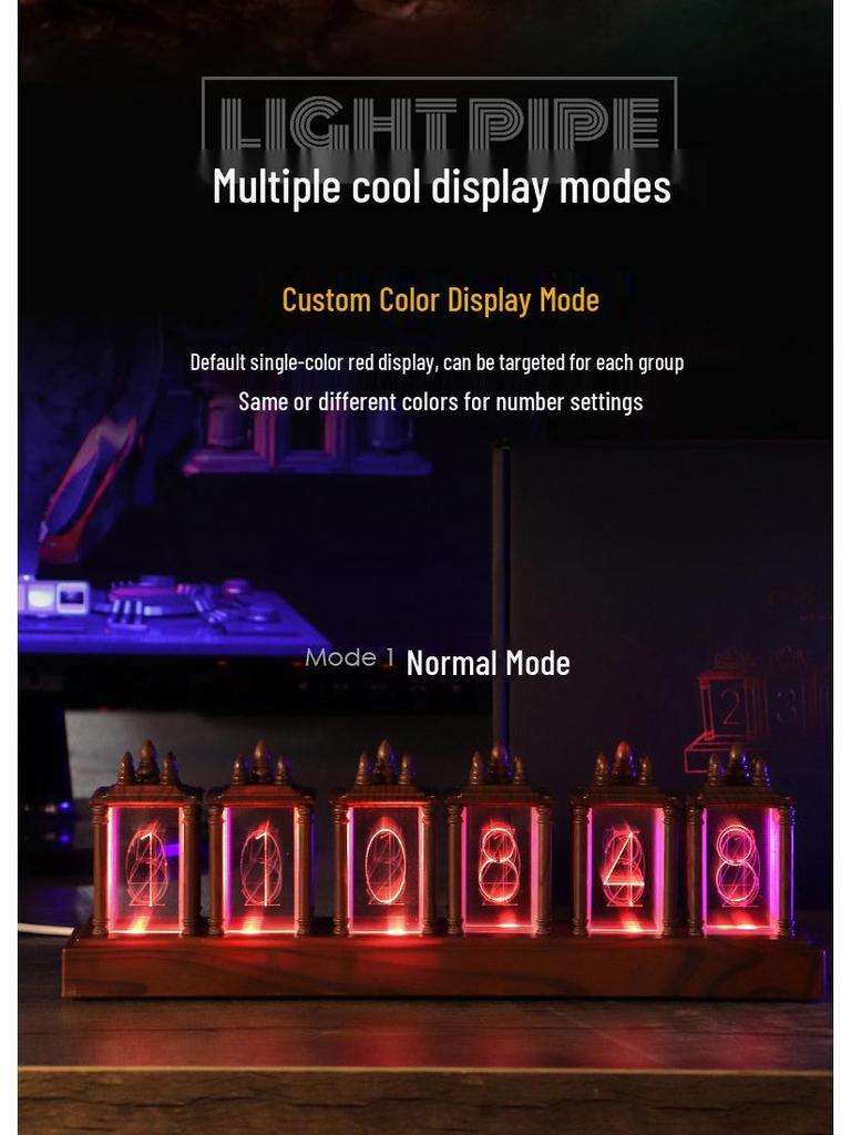 קישוט שולחני Esports עם שפופרת ניקסי RGB: ערכת DIY לשעון רטרו זוהר