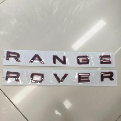 Logo RANGE ROVER, logo dopisu pro Range Rover Executive Sports Aurora, zadní samolepka s černým písmem a červeným okrajem