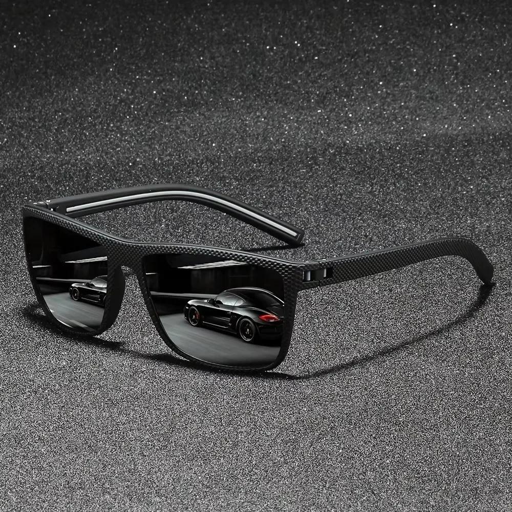 Classic Vintage Check Pattern Square Polarized Sunglasses Men Women Fashion Fishing Driving Man Sun Glasses UV400 Retro Eyewear