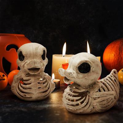 1/2Pcs Halloween Skeleton Duck Statue Waterproof UV Resistant Indoor Outdoor Festival Scene Decoration