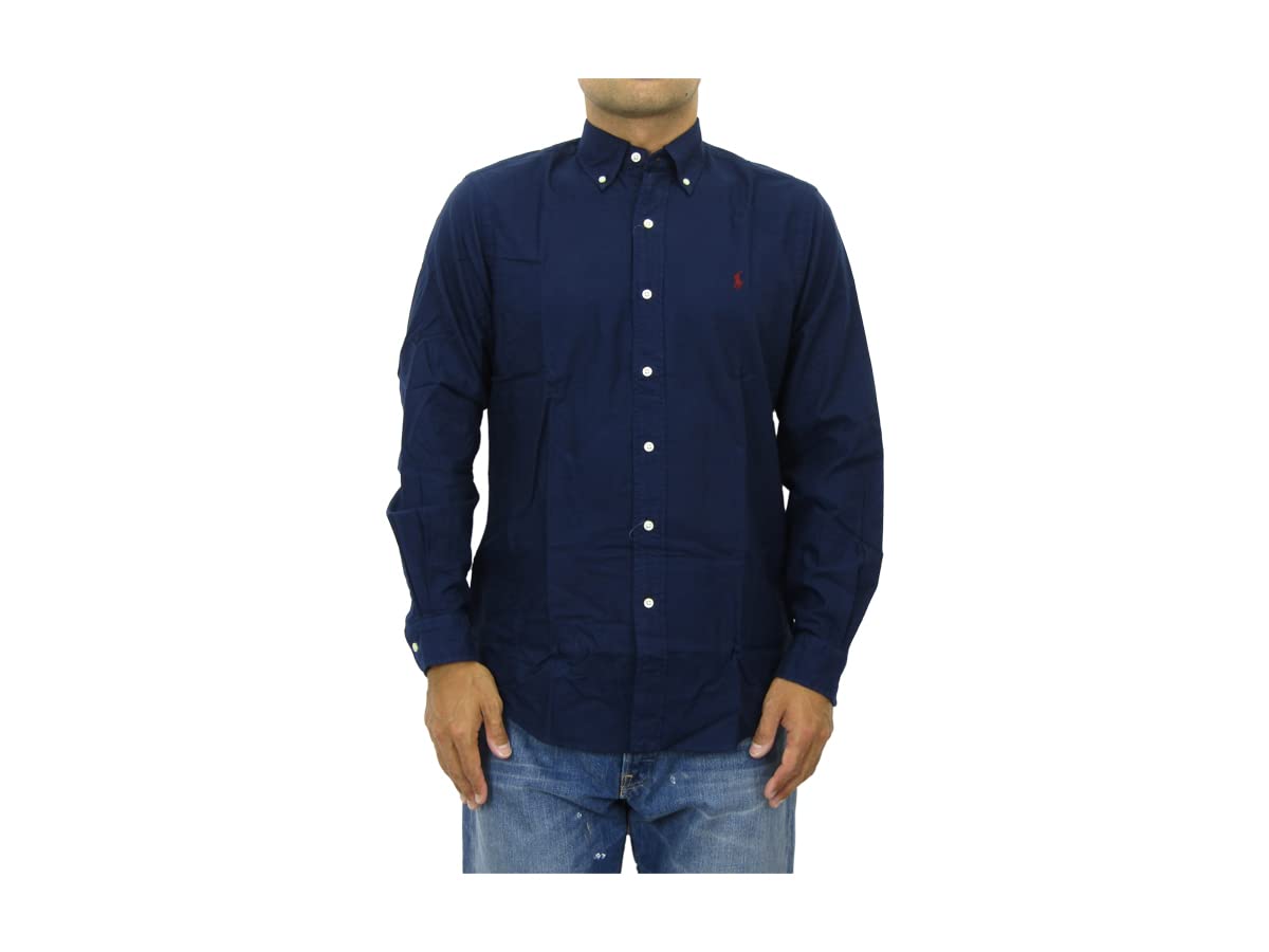 

Polo Ralph Lauren Classic Fit Embroidered Washed Cotton Long Sleeve Navy Size L Men s Button-Down Shirt, (Red), (Product Number 0103901)