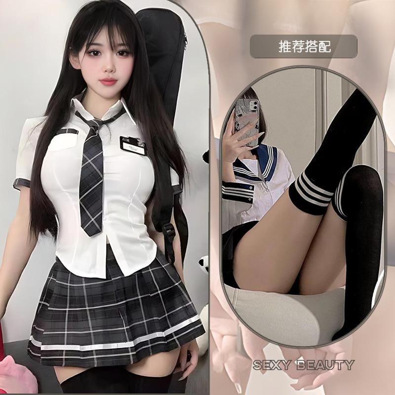 Sex Underwear Sexy JK Uniform Plaid Skirt Cosplay Hot Passion Clothes Sex Suit Underwear