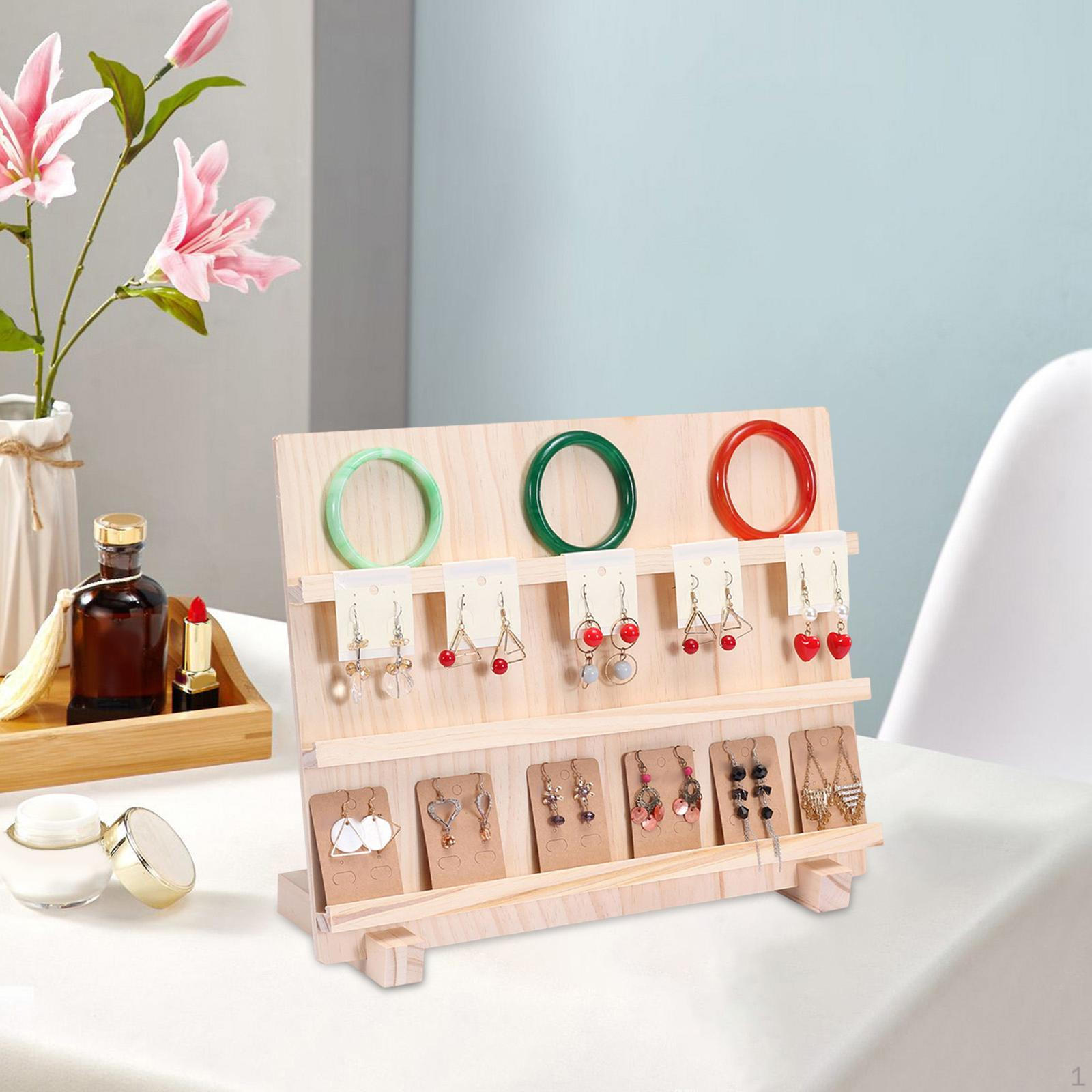 

Подставка для сережек, держатель для ювелирных изделий, органайзер в деревенском стиле 3 Tiers