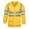 Men's Reflective Sanitation Hooded Sweatshirt with Velvet Lining for Outdoor Use